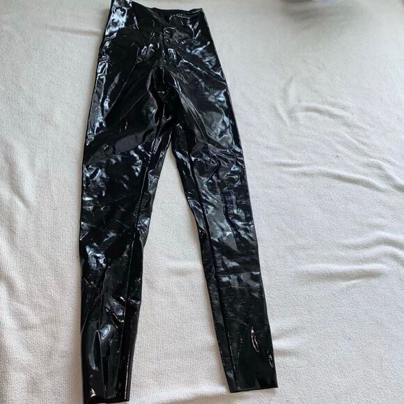 Commando Black Vinyl High Waist Skinny Pants | Sz S - Picture 2 of 4